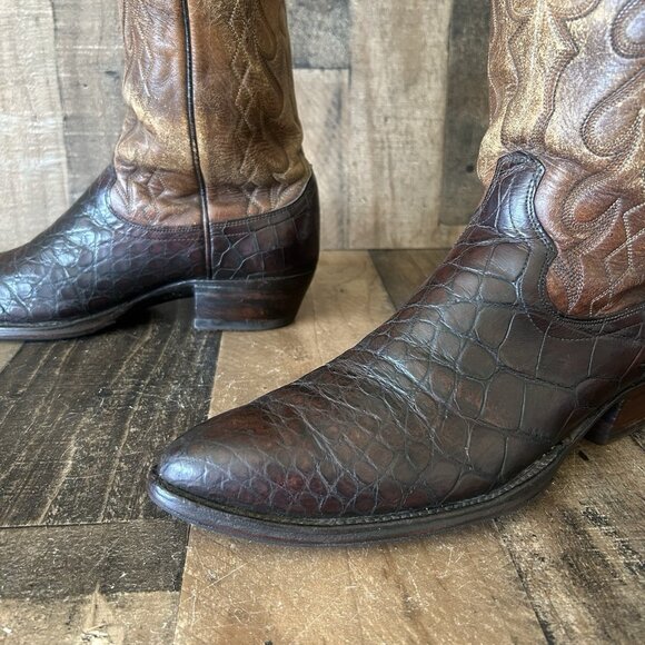 Dan Post Vintage Alligator Western Cowboy Boots Mens 11 D - Picture 4 of 12